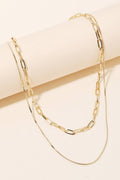 Double Chain Layered Necklace