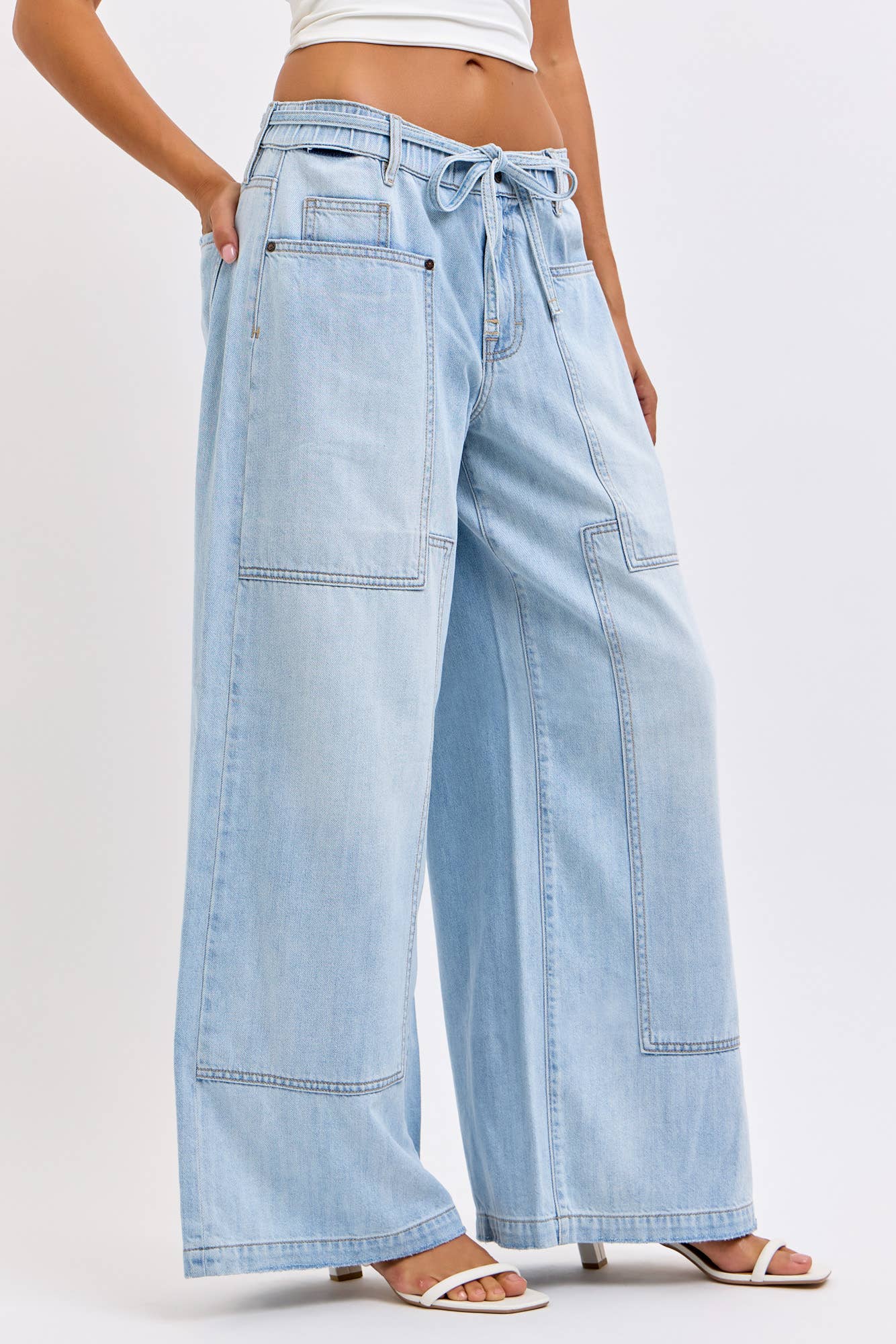 Medium Light Drawstring Utility Pocket Wideleg (PRE🤍ORDER)