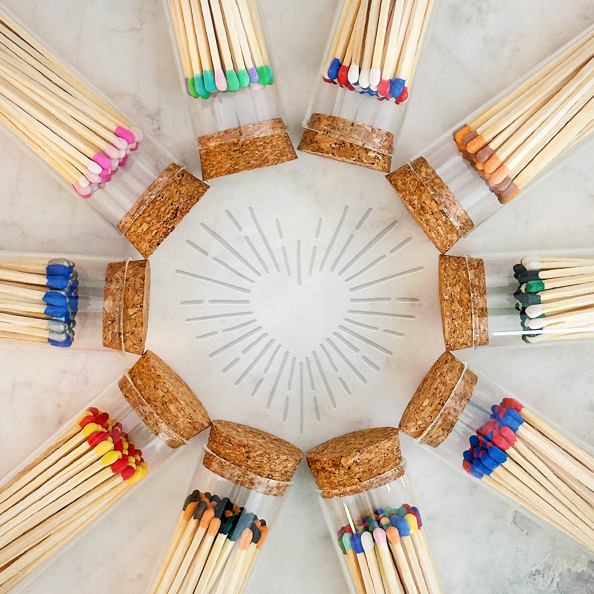 4" Matches in Chic Cork Top Jar - Colors of Your Choice