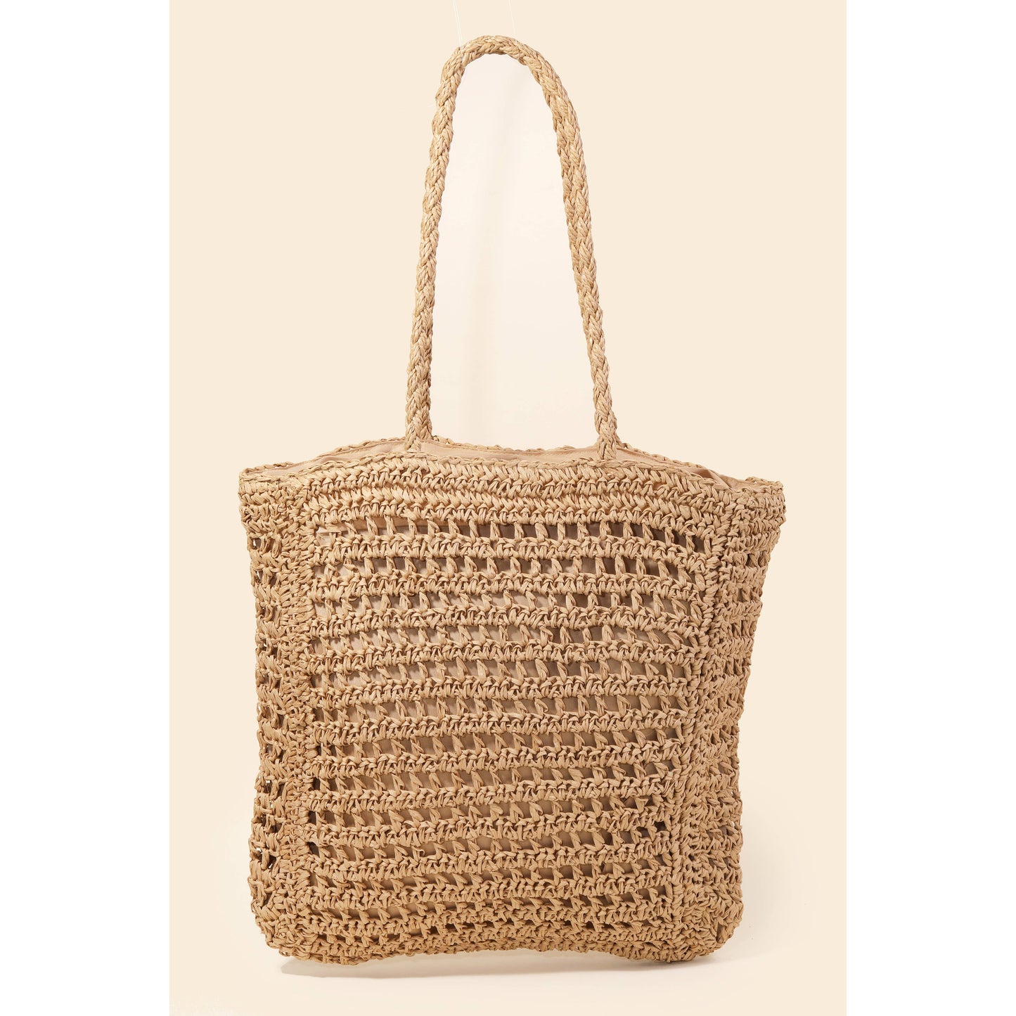 Straw Braided Beach Tote Bag