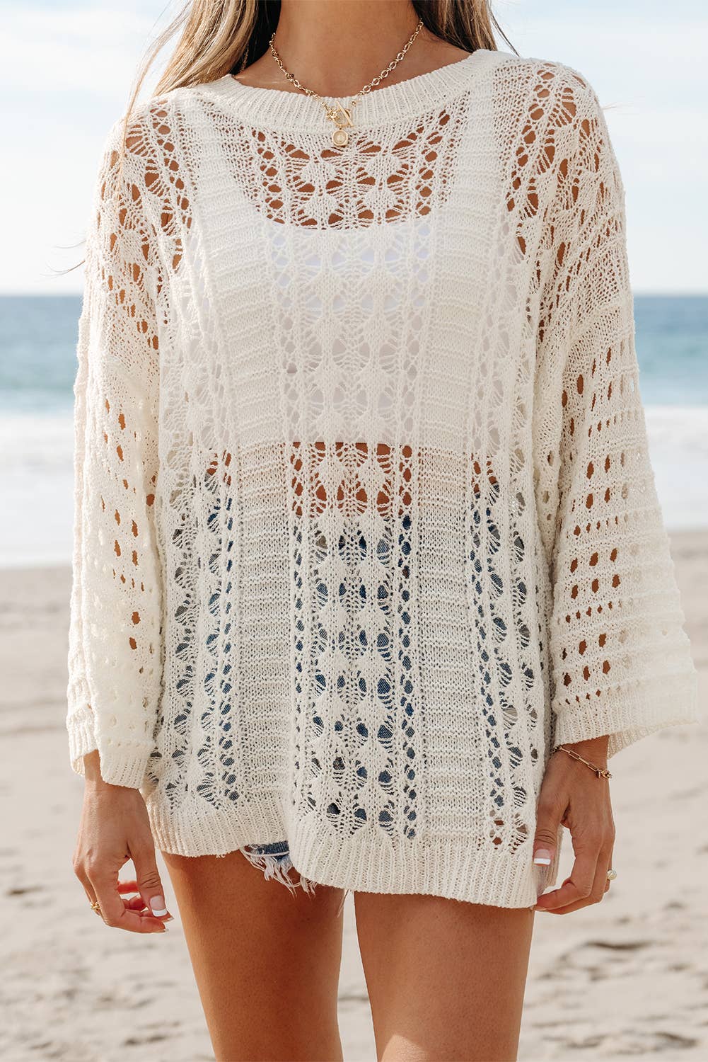 Hollow Out Cover Up Top