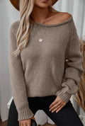 Solid Color Loose Round-Neck Knitted Sweater