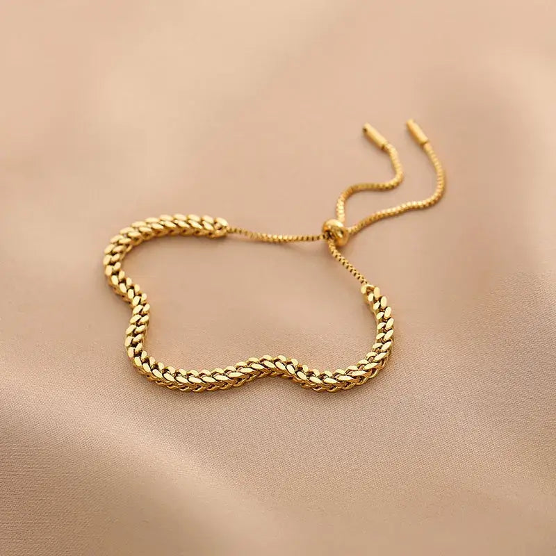 Gold Plated Titanium Steel Adjustable Bracelet (PRE🤍ORDER)
