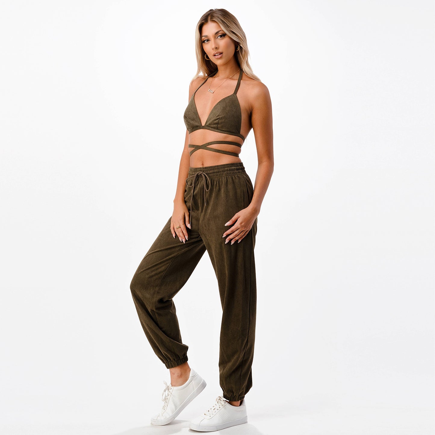 Bralette top with straps at the waist