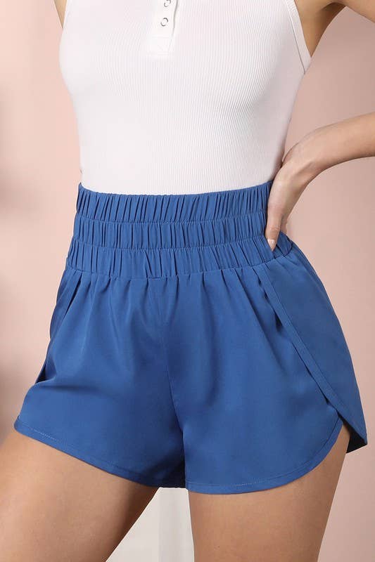 SMOCKING HIGH WAIST BAND COMFY SHORTS