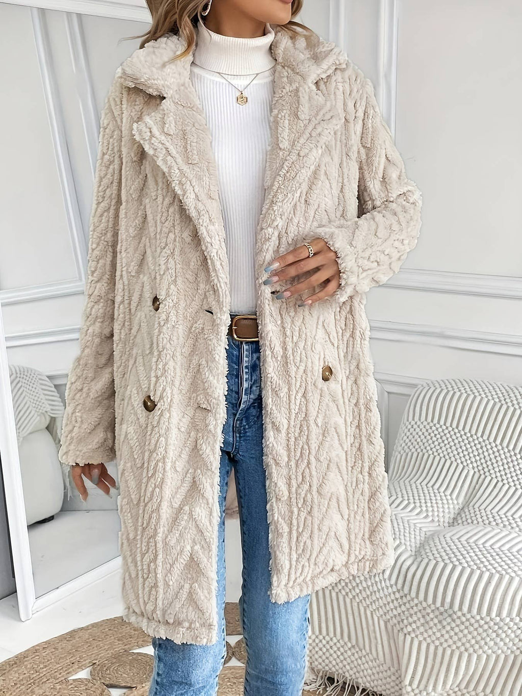 Plush Casual Long Coat