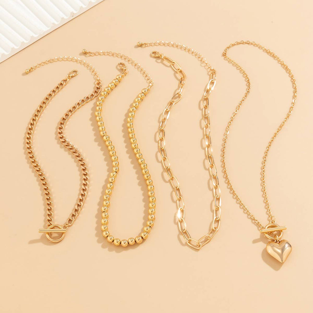 MULTILAYERED BUCKLE HEART-SHAPE NECKLACE