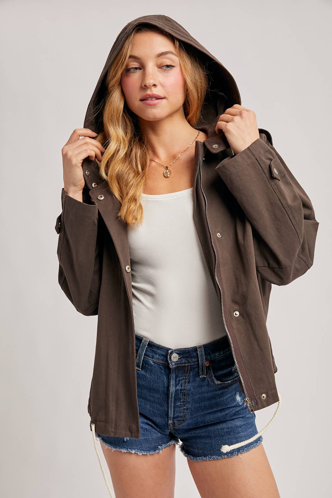 DRAWSTRING HOODED JACKET