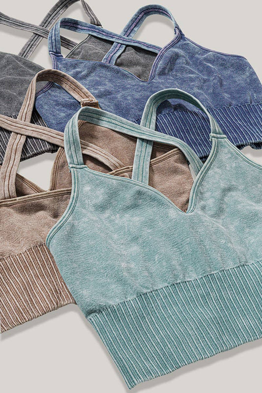 Washed Seamless Bra Cross Back