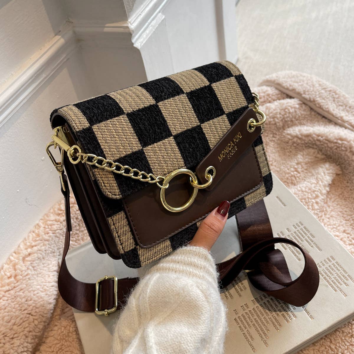 Checkered Crossbody Bag