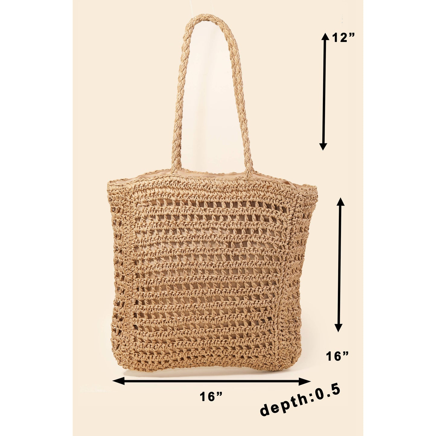 Straw Braided Beach Tote Bag