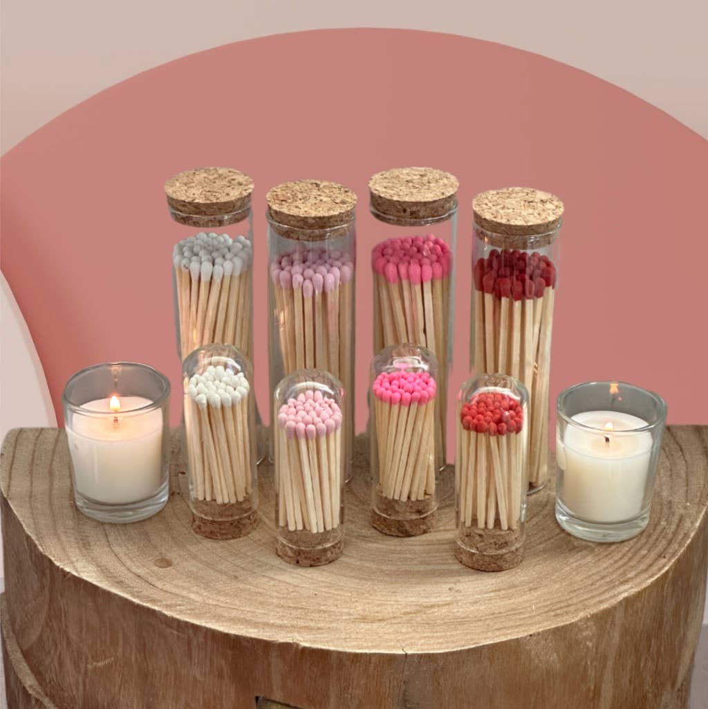 4" Matches in Chic Cork Top Jar - Colors of Your Choice
