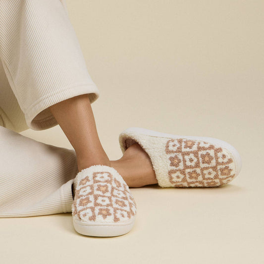 Flower Color Block Home Slippers