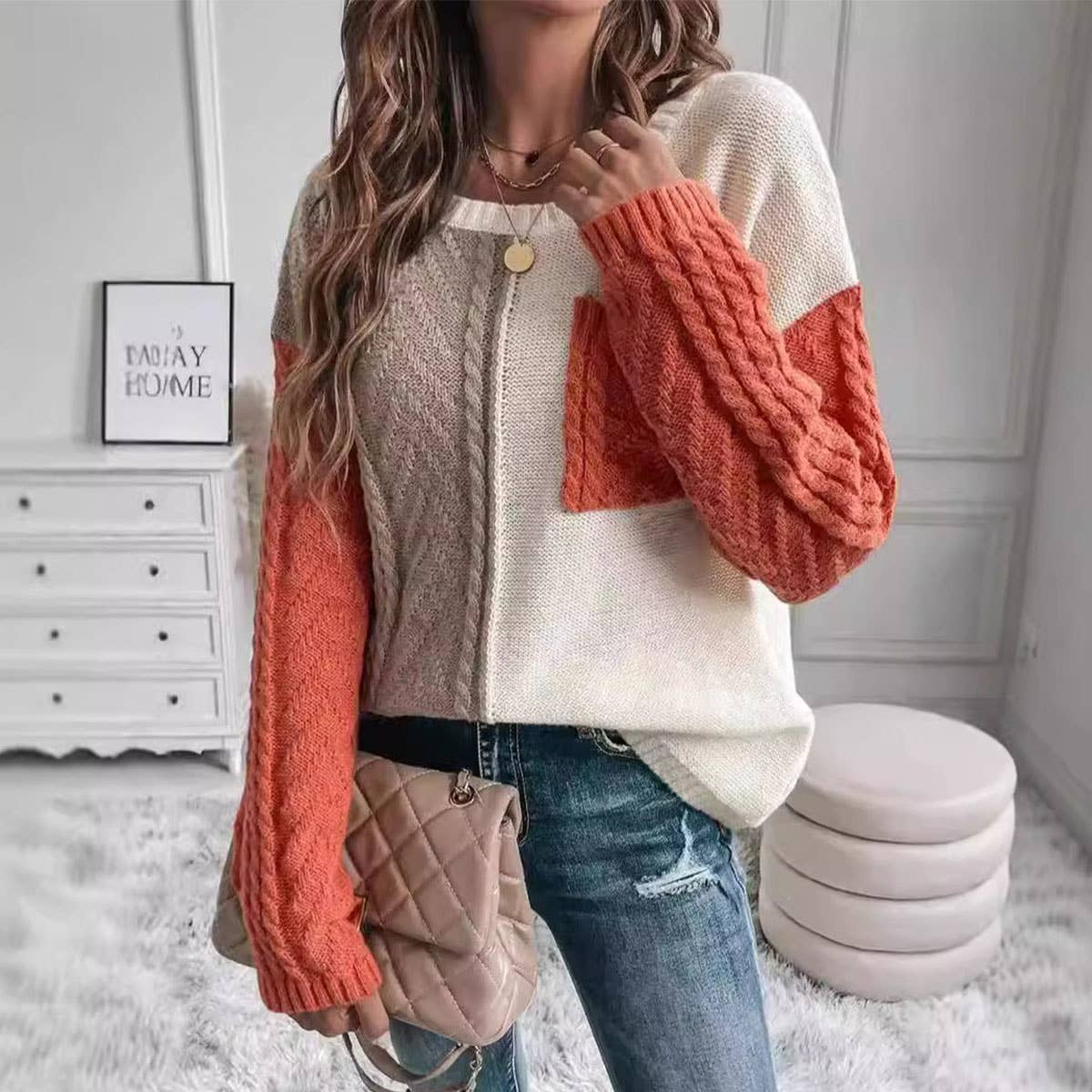 CASUAL POCKET PULLOVER SWEATER