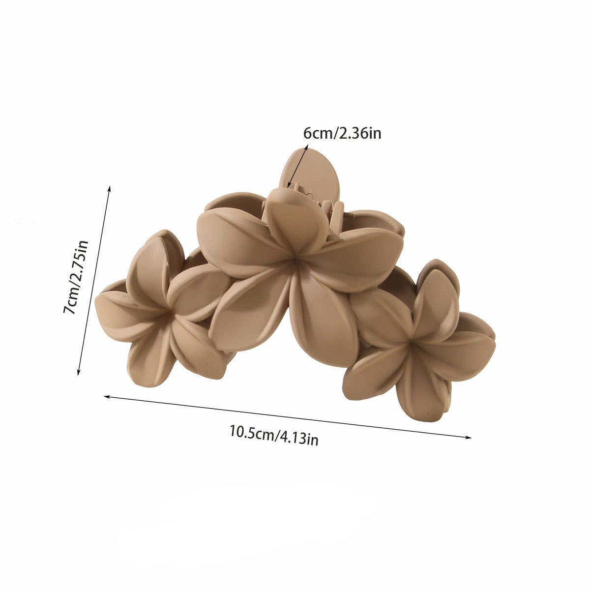 3-Flower Matte Petal Hair Claw – Vintage & Elegant