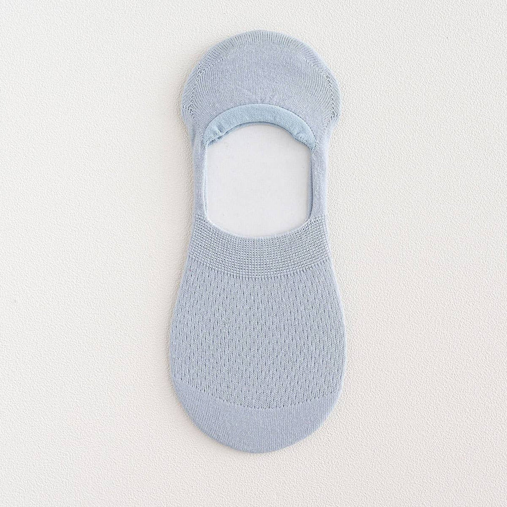 Mesh Solid No Show Socks