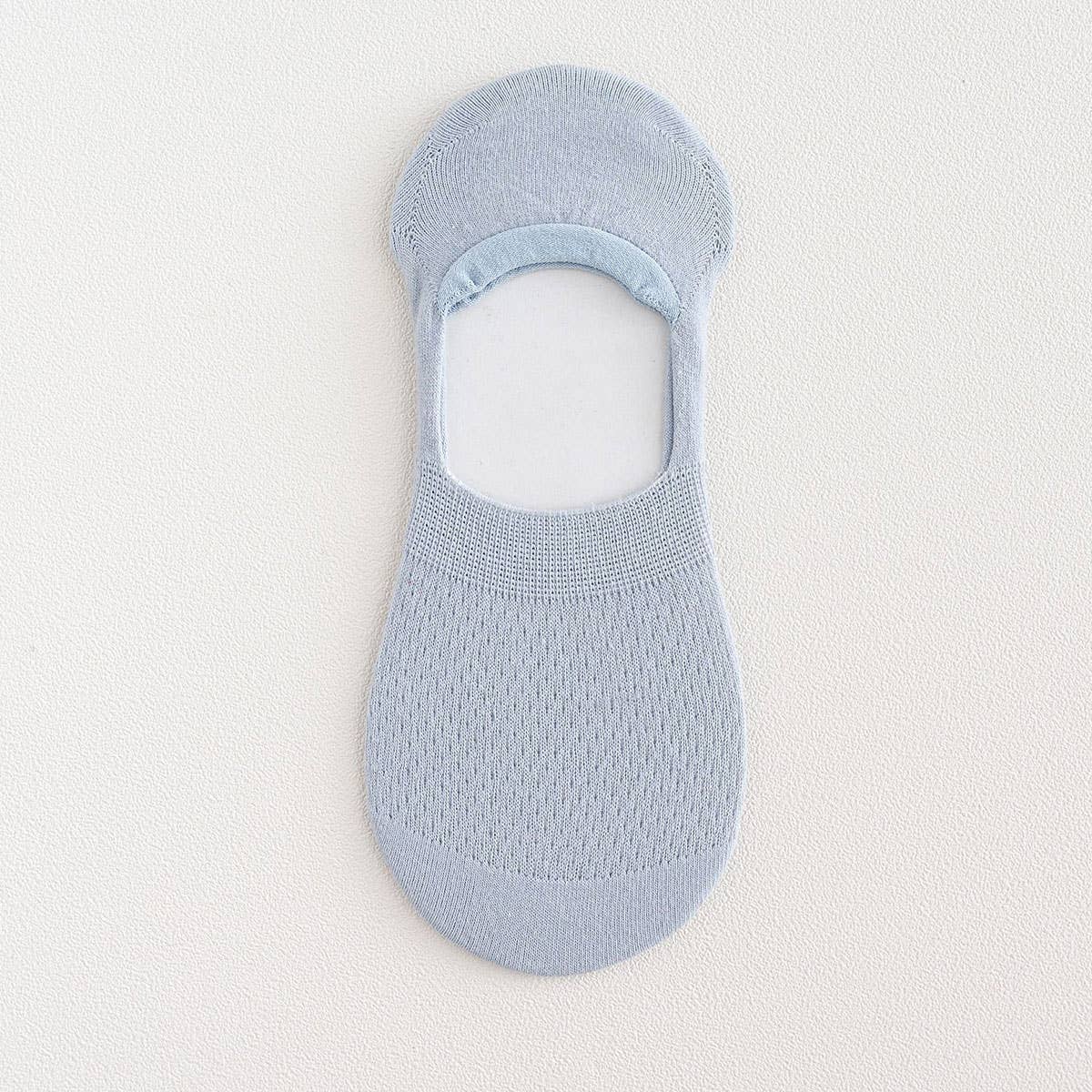 Mesh Solid No Show Socks