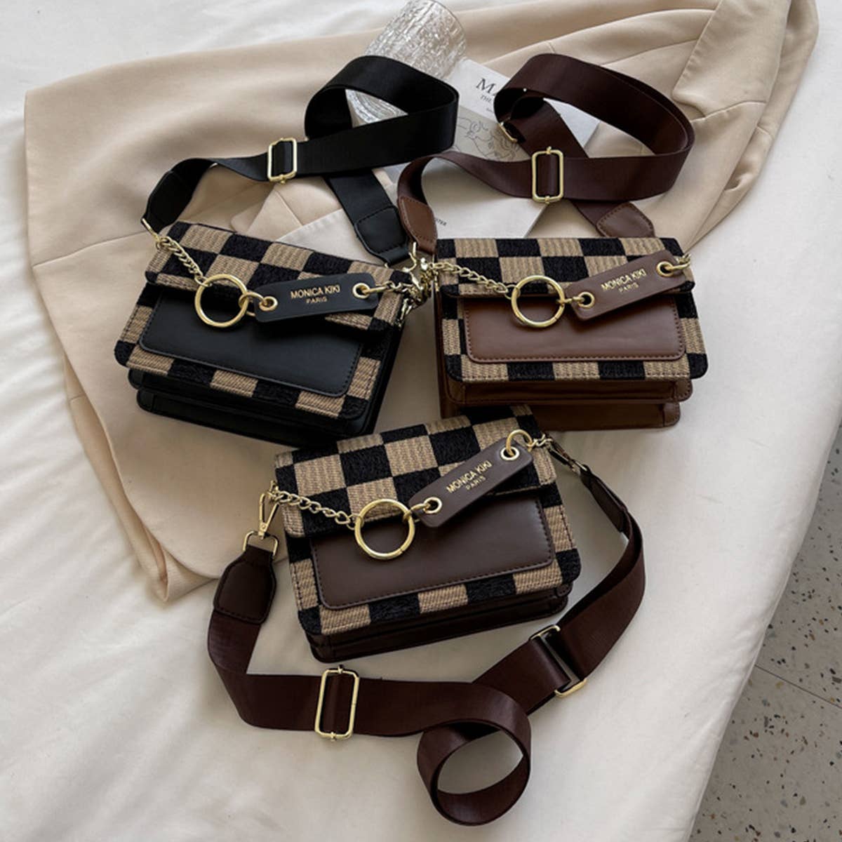 Checkered Crossbody Bag