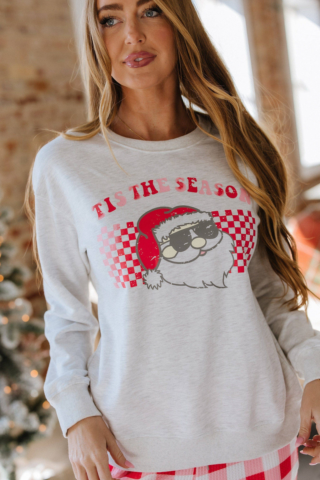 Tis The Season Graphic Santa Pajama Set