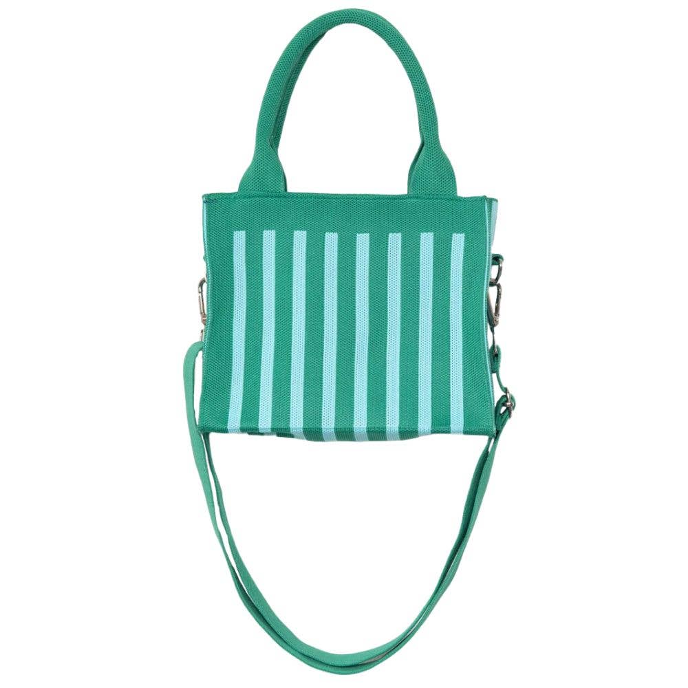 Green Striped Structured Mini Tote Purse (PRE🤍ORDER)