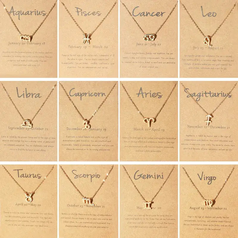 Constellation Sign Birthday Pendant Necklace