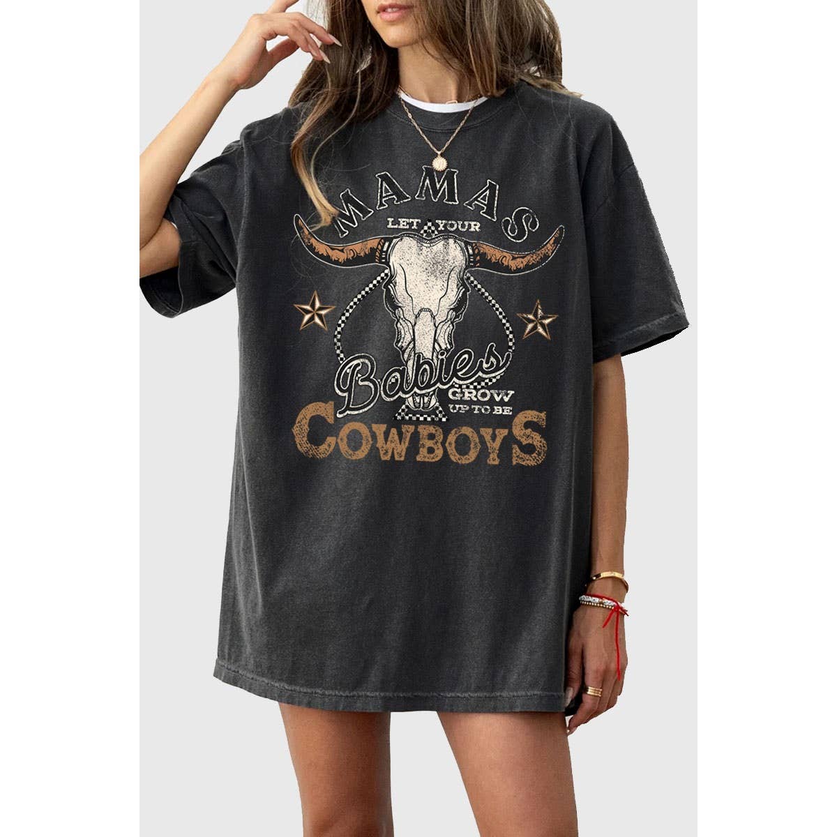 MAMA LET YOUR BABIES OVERSIZED MINERAL GRAPHIC TEE