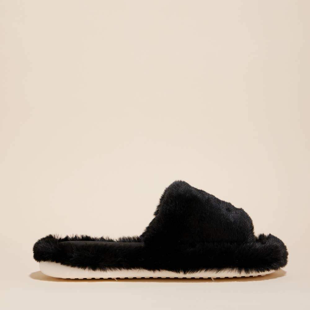 Open Toe Fuzzy Slippers