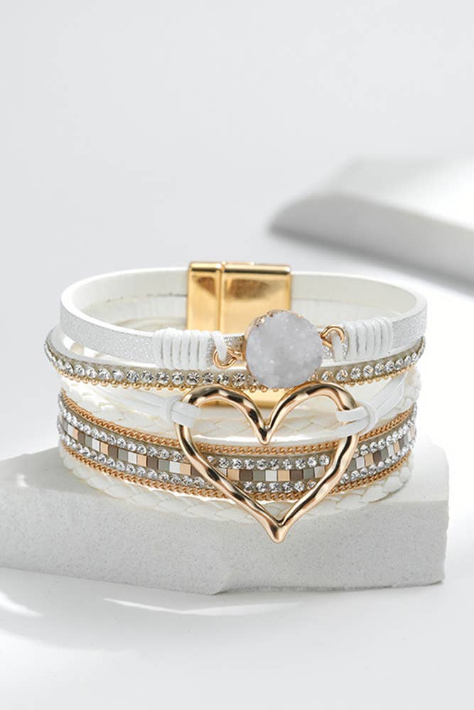 Bohemian Heart Pendant Bracelet