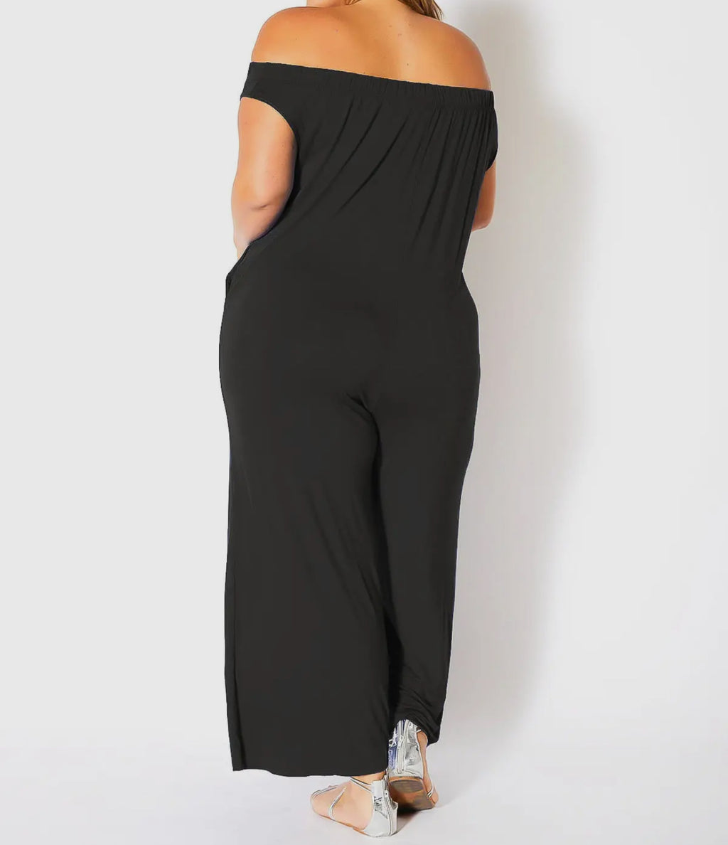 Off Shoulder Wide Leg Jumpsuit