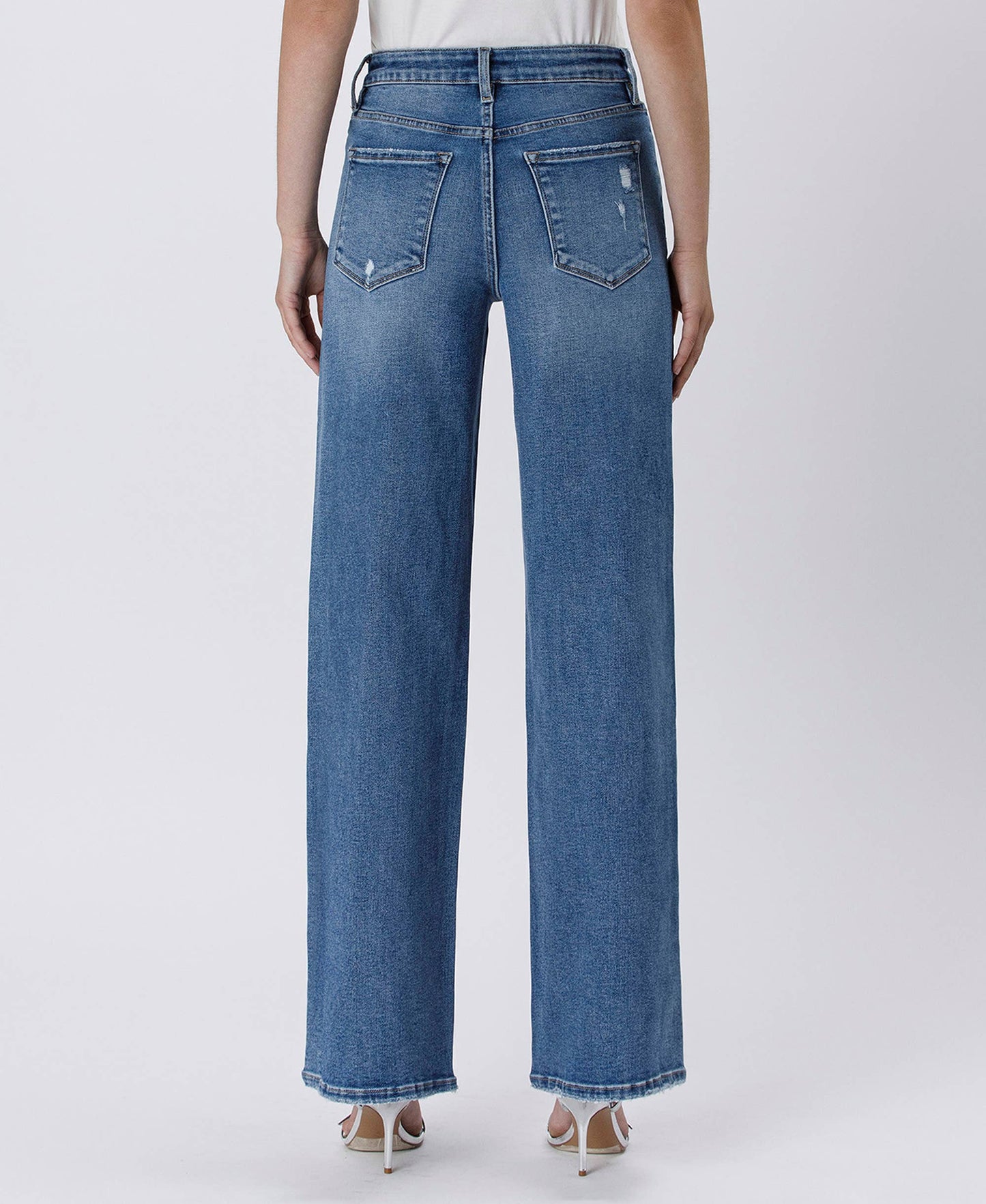 TUMMY CONTROL SUPER HIGH RISE BAGGY WIDE JEANS
