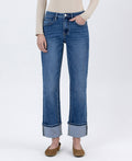 HIGH RISE CUFFED ANKLE STRAIGHT JEANS (PRE🤍ORDER)