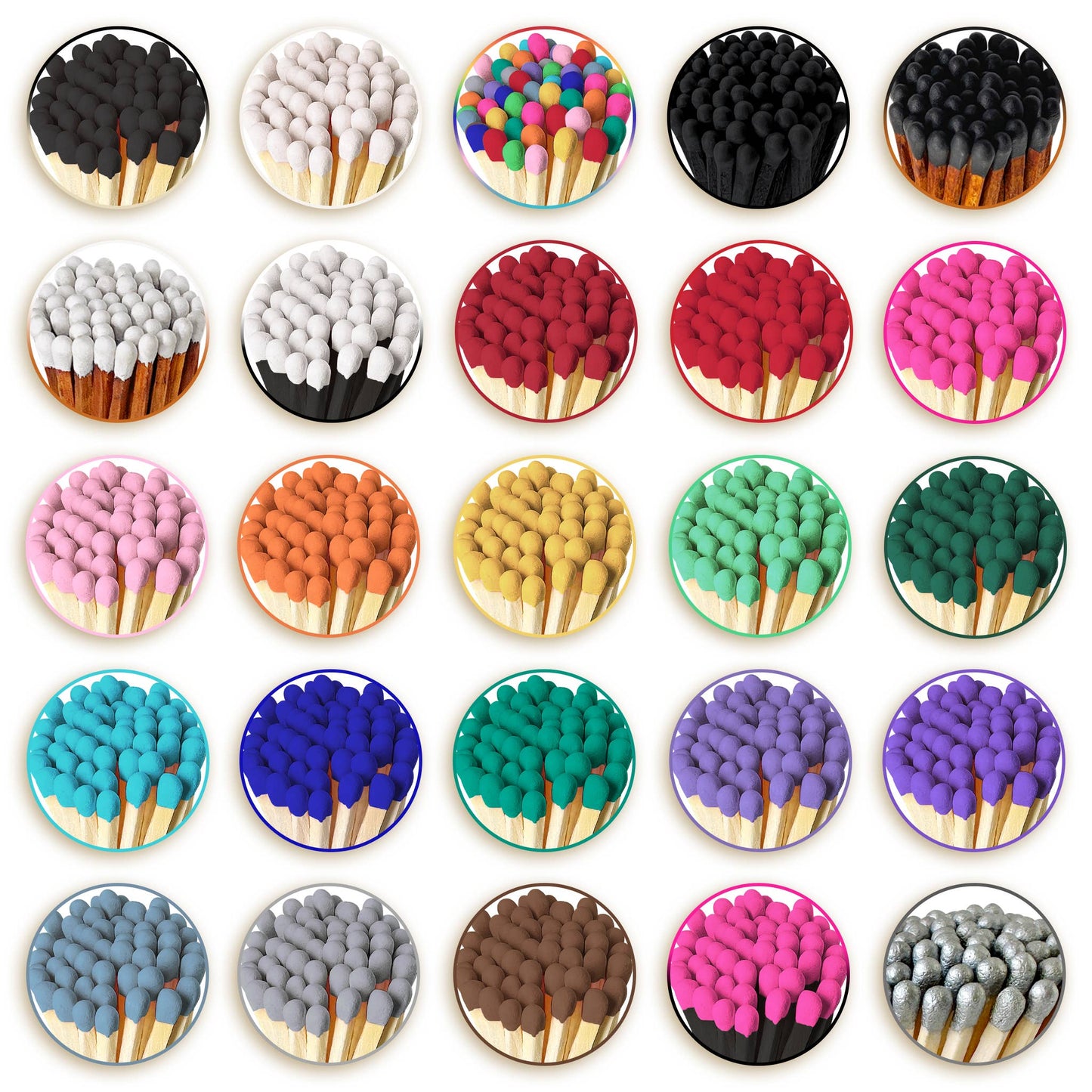4" Matches in Chic Cork Top Jar - Colors of Your Choice