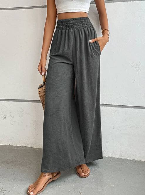 Simple Flared Wide-Leg Pants