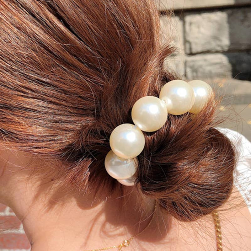 ELASTIC HAIR SCRUNCHIE PEARL HAIR BAND