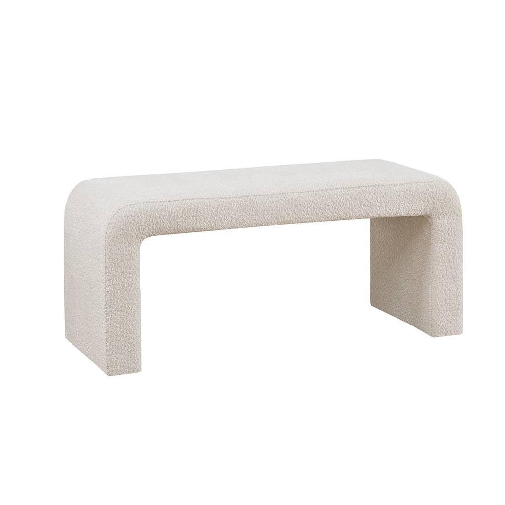 Cream Transitional Boucle Waterfall Accent Bench