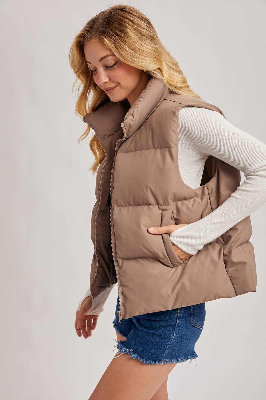 ZIPPER FRONT PUFFER VEST