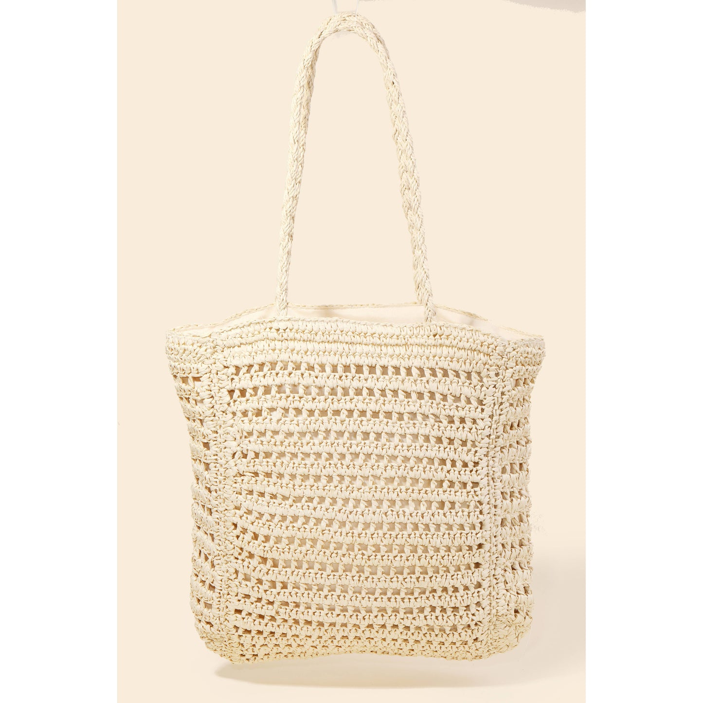 Straw Braided Beach Tote Bag
