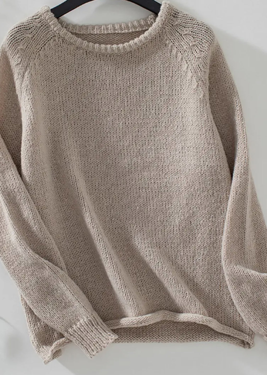 Solid Color Loose Round-Neck Knitted Sweater