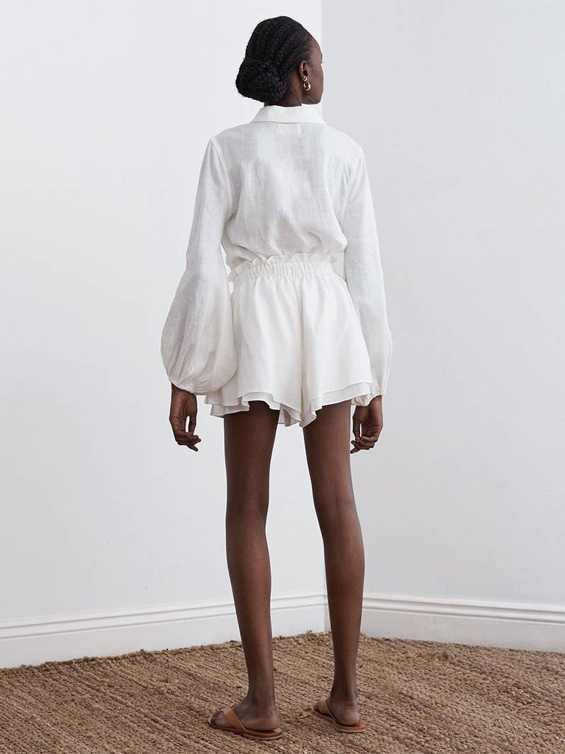 Effortless Charm Solid Puff Shorts