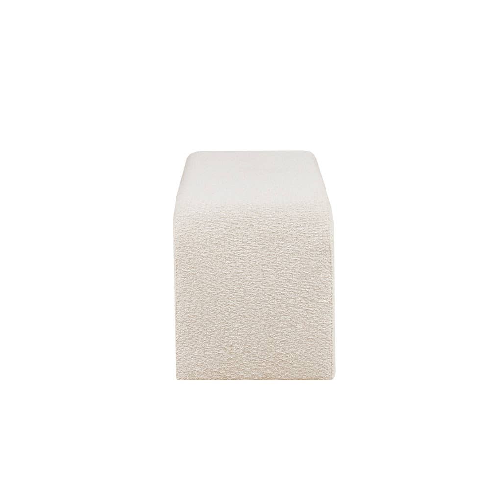 Cream Transitional Boucle Waterfall Accent Bench