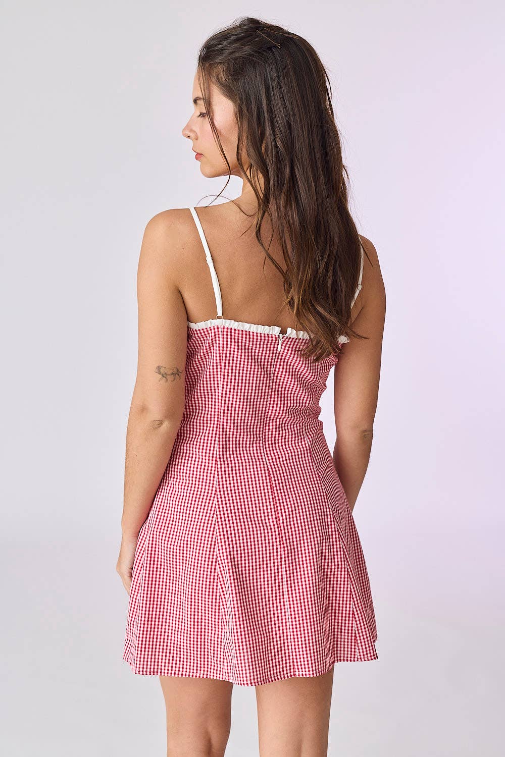 Gingham Tie Front Mini Dress