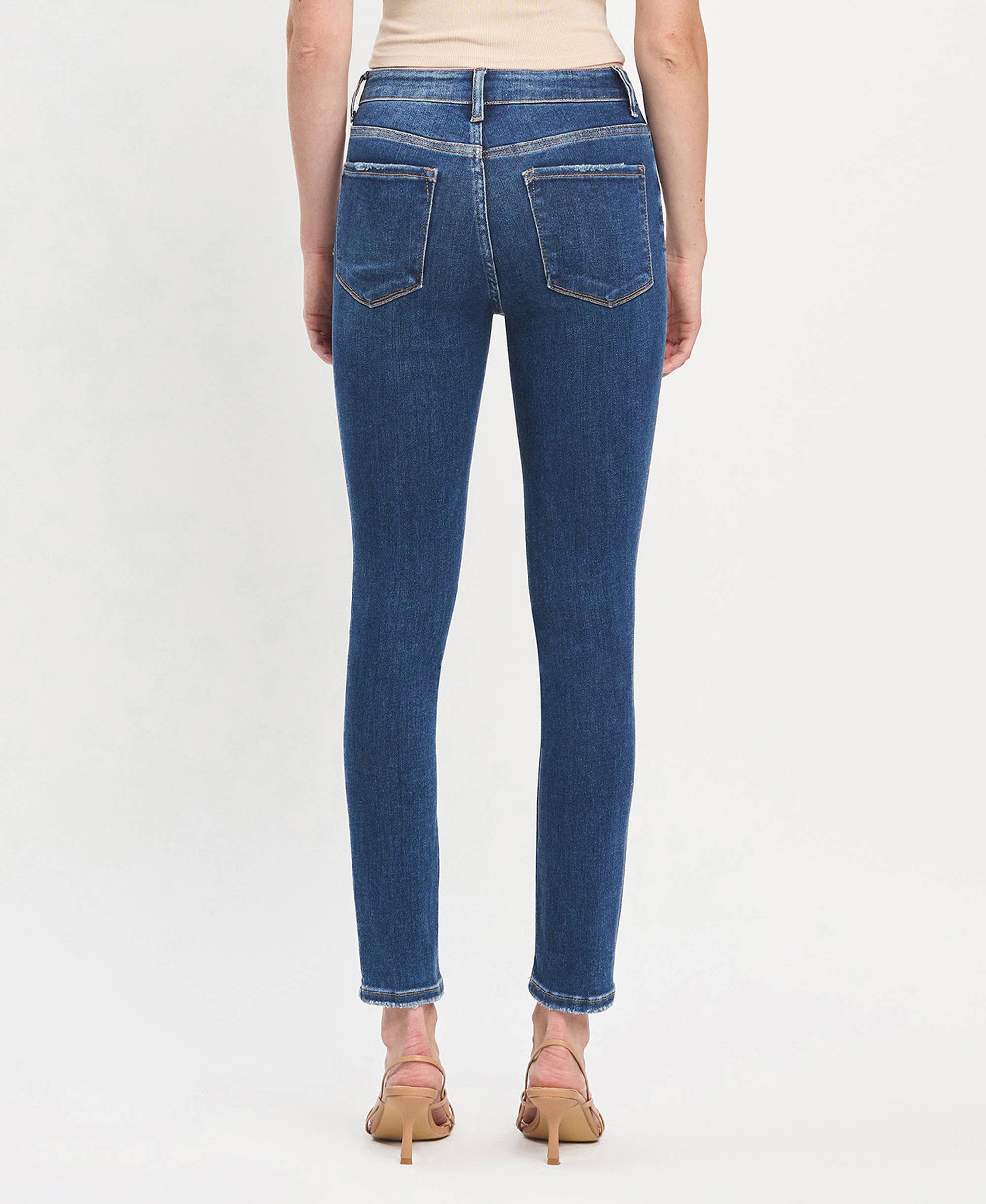 HIGH RISE ANKLE SKINNY JEANS