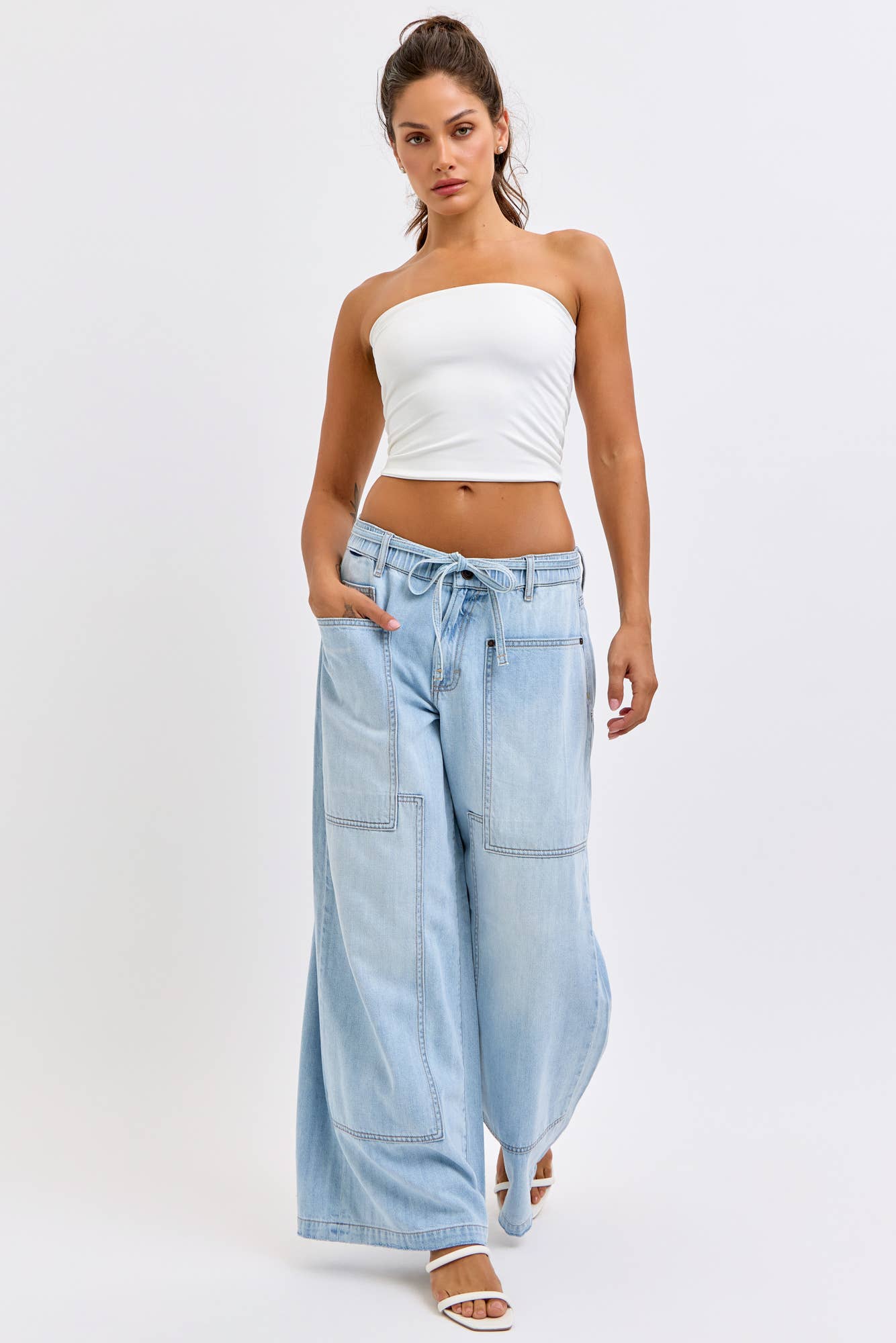 Medium Light Drawstring Utility Pocket Wideleg (PRE🤍ORDER)