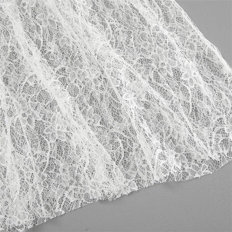 Elegant Lace Floral High-Waisted Midi Skirt (PRE🤍ORDER)