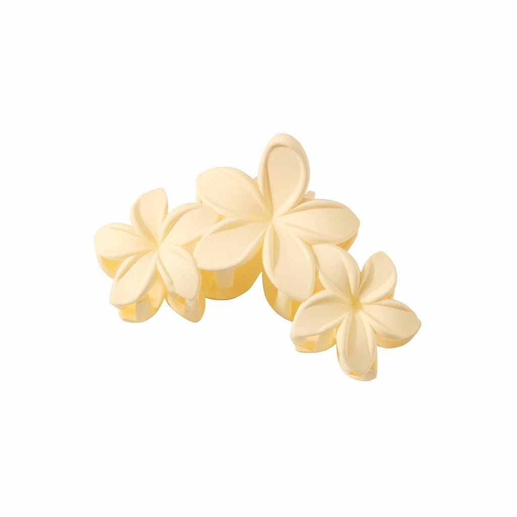 3-Flower Matte Petal Hair Claw – Vintage & Elegant