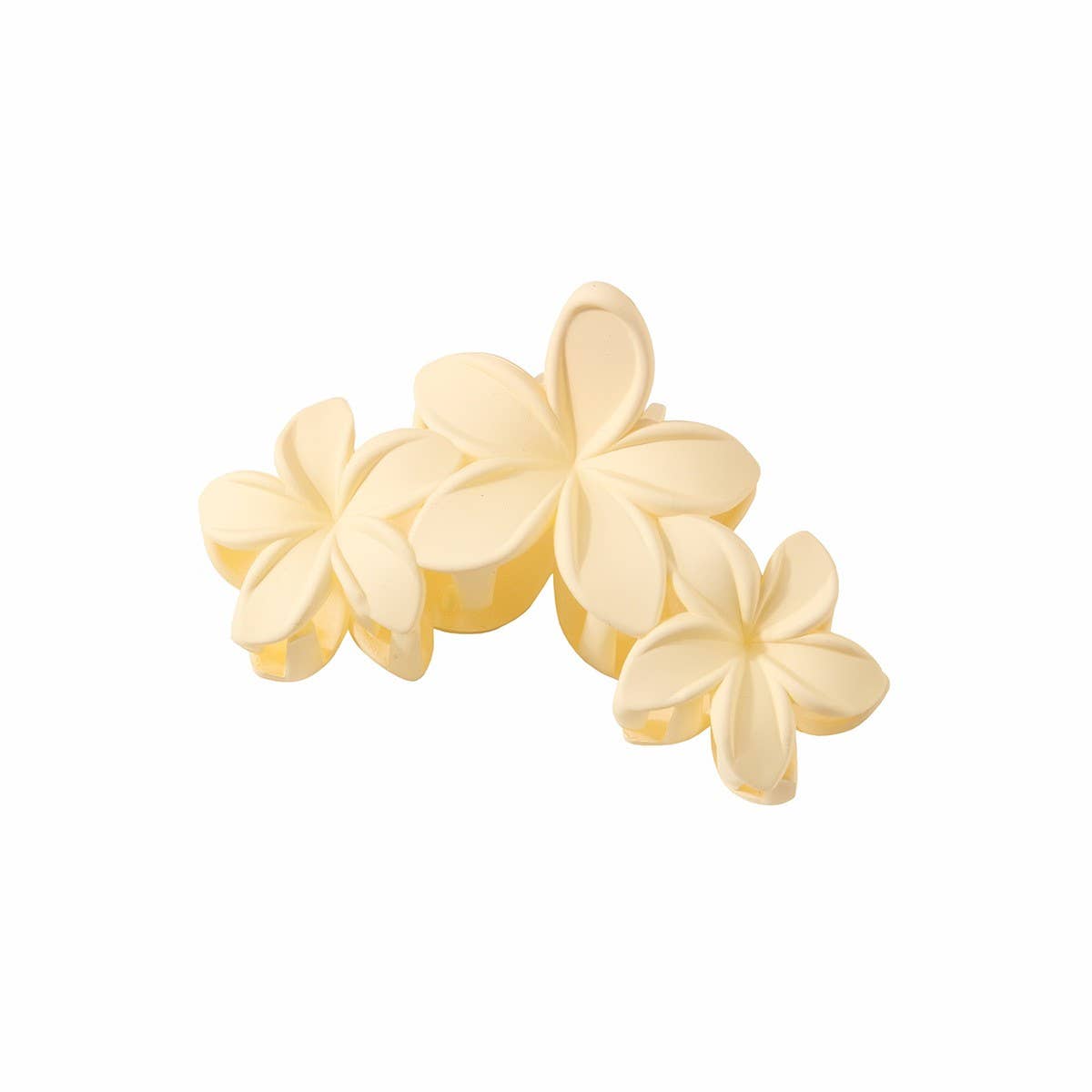 3-Flower Matte Petal Hair Claw – Vintage & Elegant