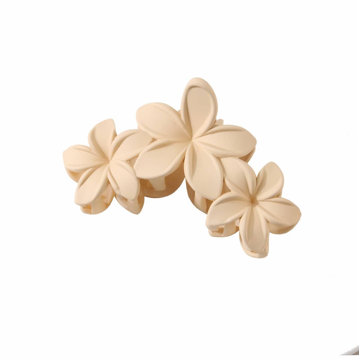 3-Flower Matte Petal Hair Claw – Vintage & Elegant