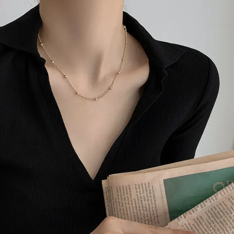 Gold Bead Chain Necklace