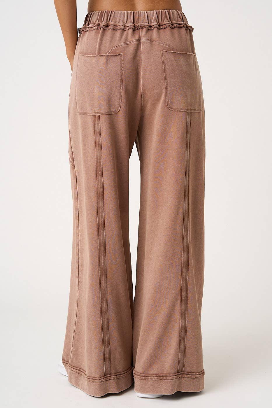 MINERAL WASH CURVED SEAM WIDE LEG PANTS (PRE🤍ORDER)