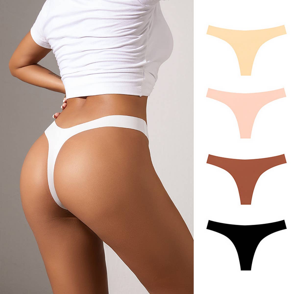 SOLID COLOR ICE SILK T-LINE UNDERWEAR